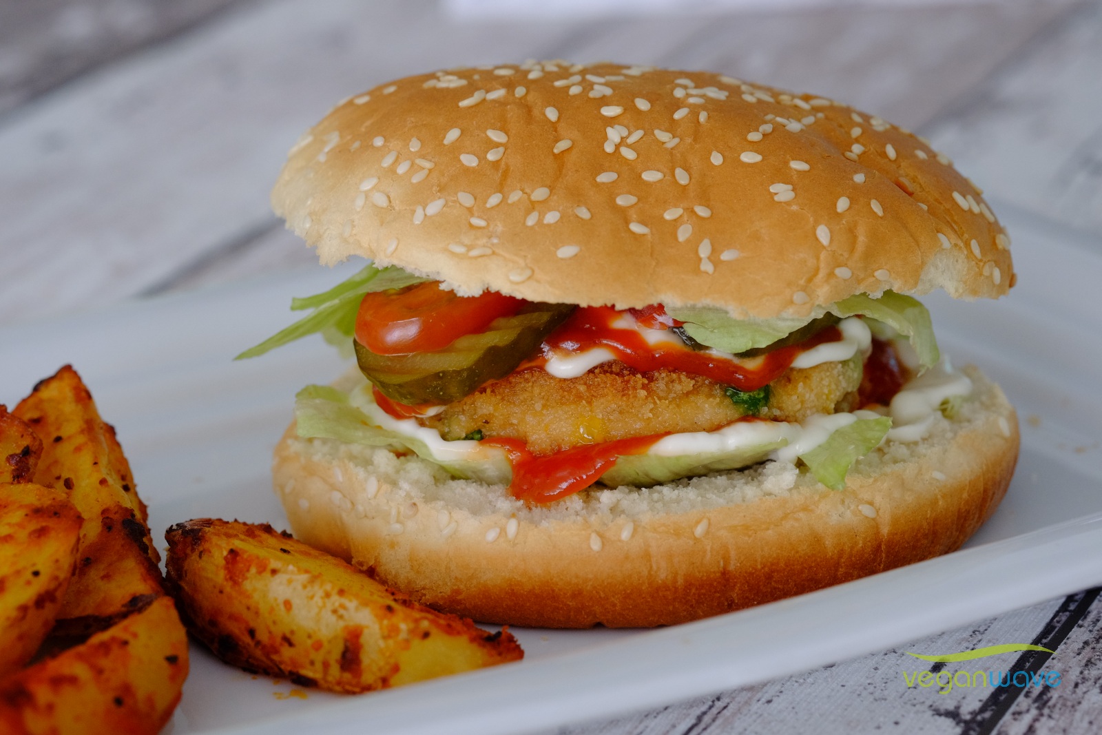 Veganer Burger de luxe
