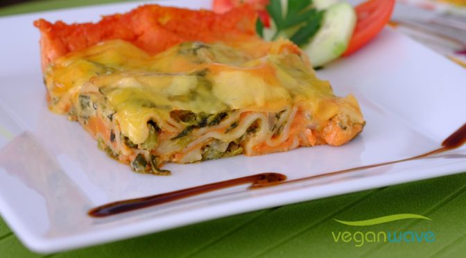 Vegane Spinatlasagne - gut vorzubereiten - veganwave