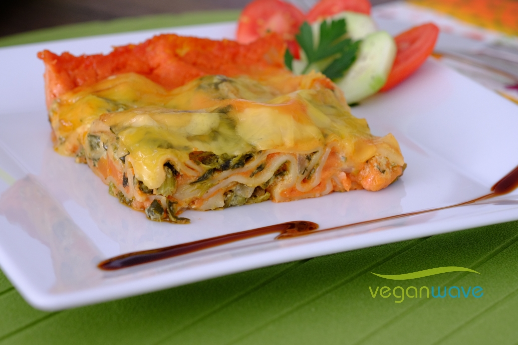 Vegane Spinatlasagne - gut vorzubereiten - veganwave