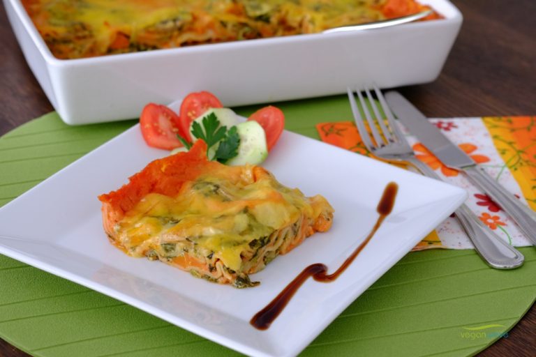 Vegane Spinatlasagne - gut vorzubereiten - veganwave