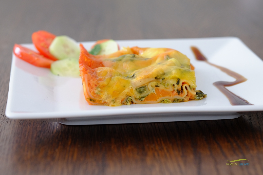 Vegane Spinatlasagne - gut vorzubereiten - veganwave